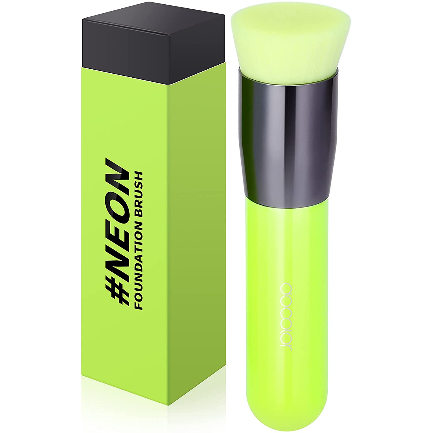 Foundation Brush Docolor Flat Top Kabuki Foundation Professional Synthetic Makeup Brush Perfect for Blending Liquid Cream or Powder Cosmetics Full Coverage Face & Body Brush Premium Makeup Tools, Neon