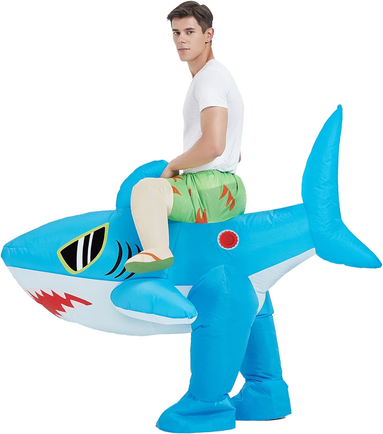 KOOY Inflatable Shark Costume,Shark Costume Adult,Inflatable Costume For Adult Funny,Halloween Blow Up Costume,Christmas Costume