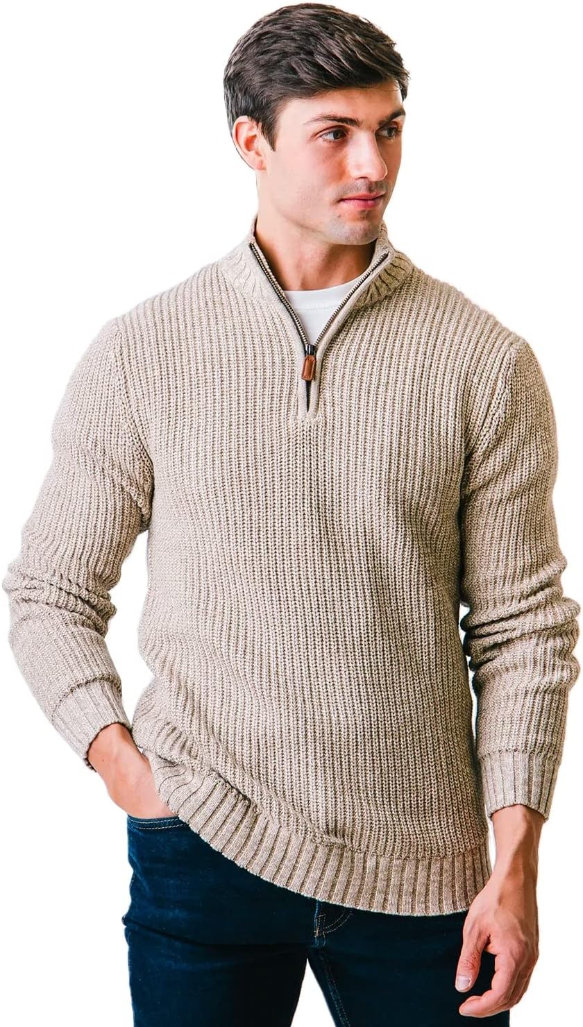 Hope & Henry Men's Half Zip Pullover Sweater