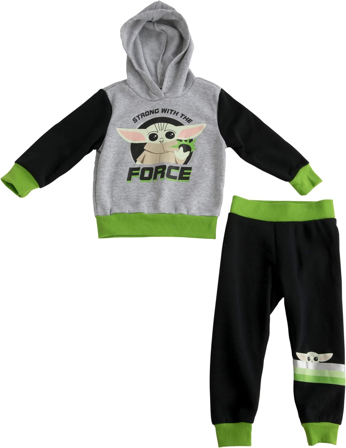 STAR WARS Baby Yoda Boys 2 Piece Small But Mighty Hoodie Sweatshirt and Jogger Pants Set