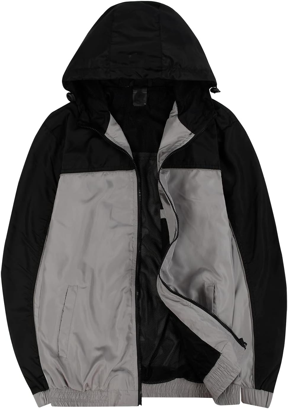 MYJAJAYI Mens Windbreaker Jacket Lightweight Water-Resistant Wind Breaker Jackets Mens Hooded Jacket with Pocket