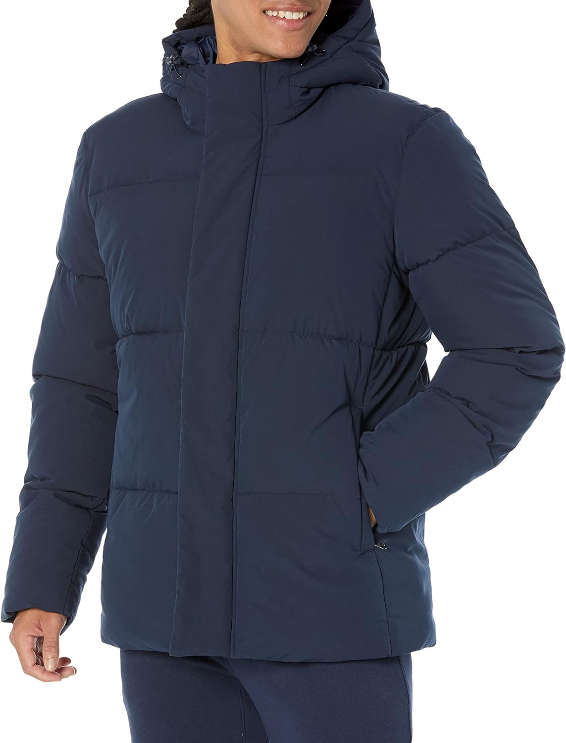  Essentials Men's Recycled Polyester Mid-Length Hooded Puffer (Available in Big & Tall)