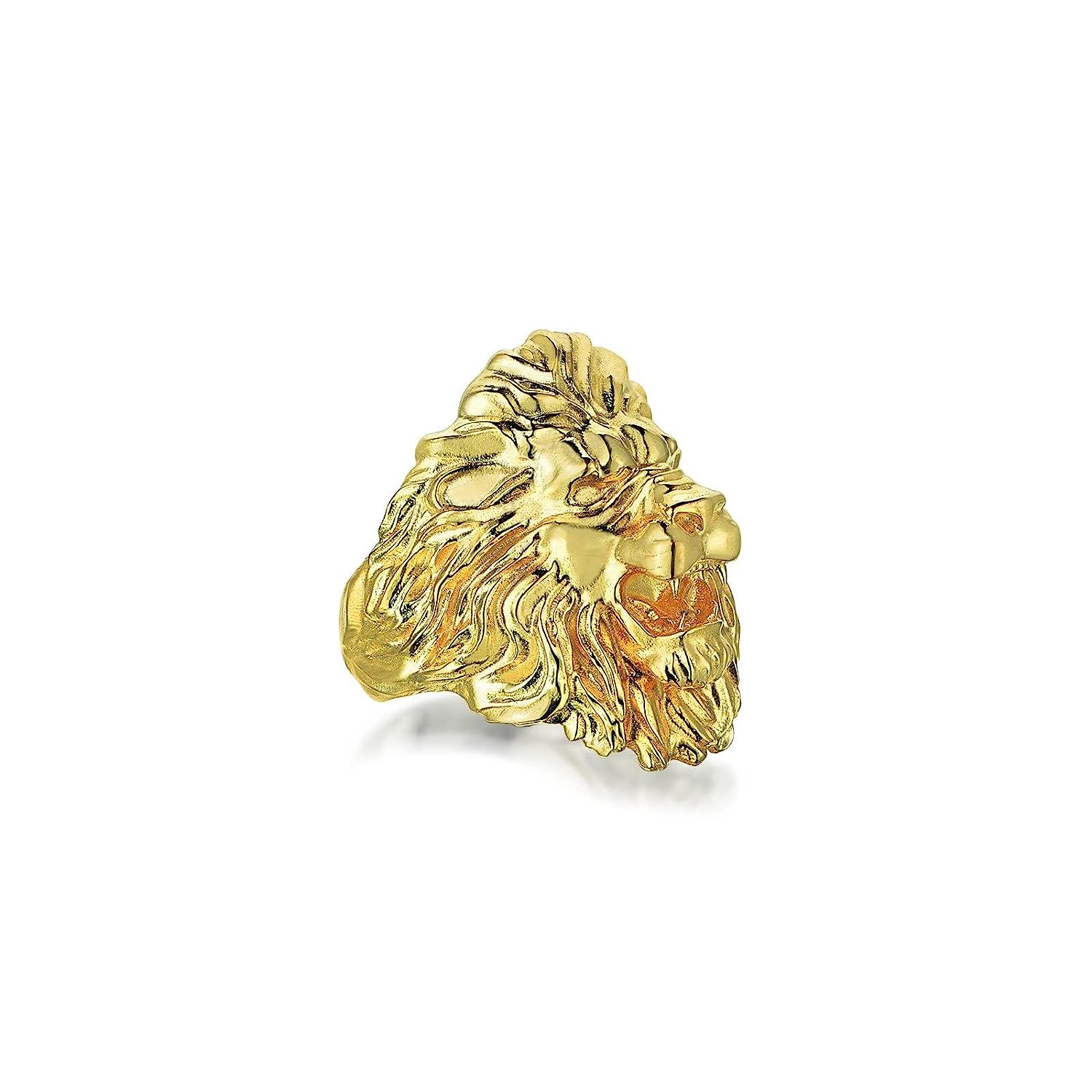 14K Gold Roaring Lion Band Ring | Personalized 18K Gold Wild Animal Beast Ring | 10K Gold Stylish Men Women Gift | Custom Handmade Jewelry