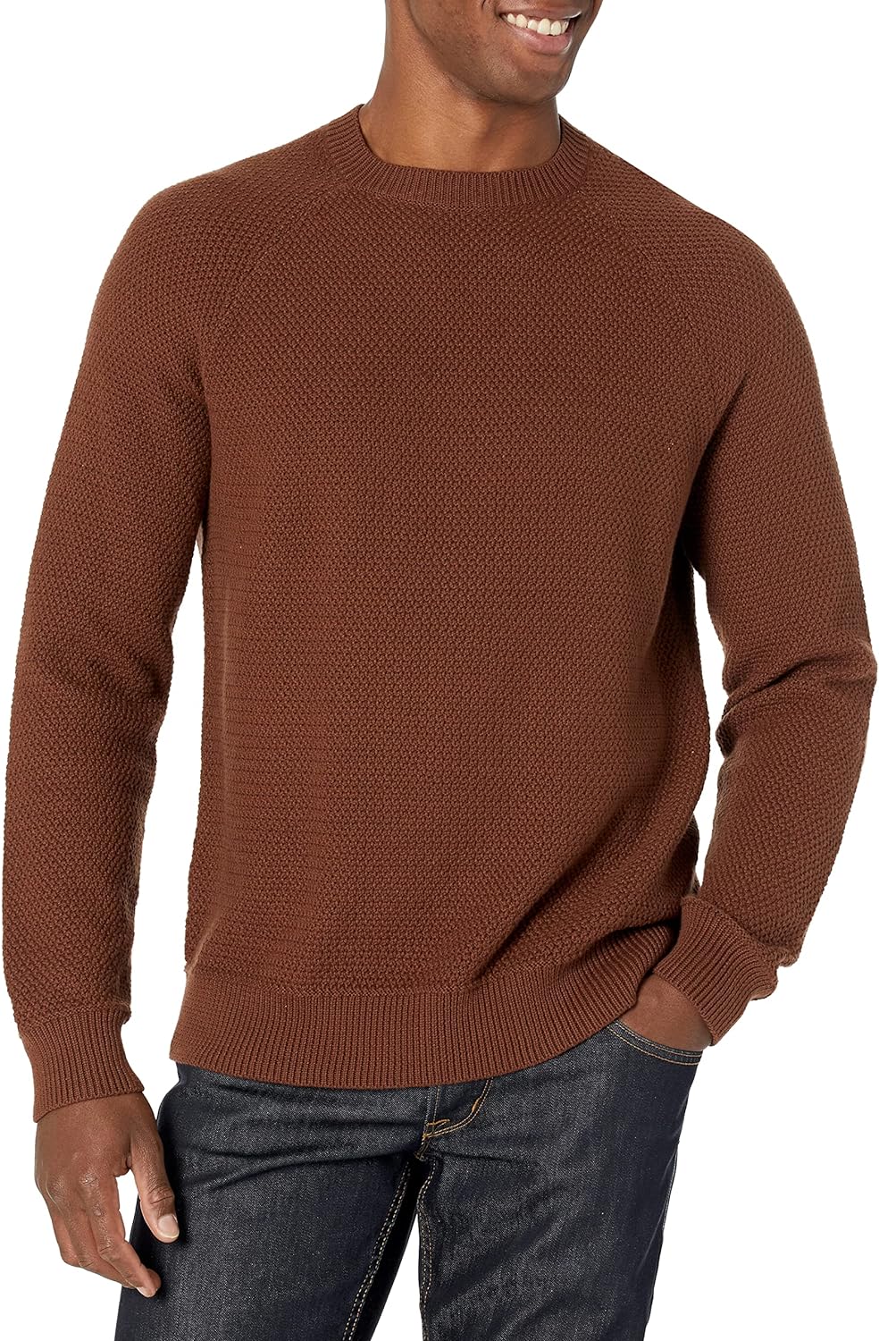  Essentials Men's Oversized-Fit Textured Cotton Crewneck Sweater
