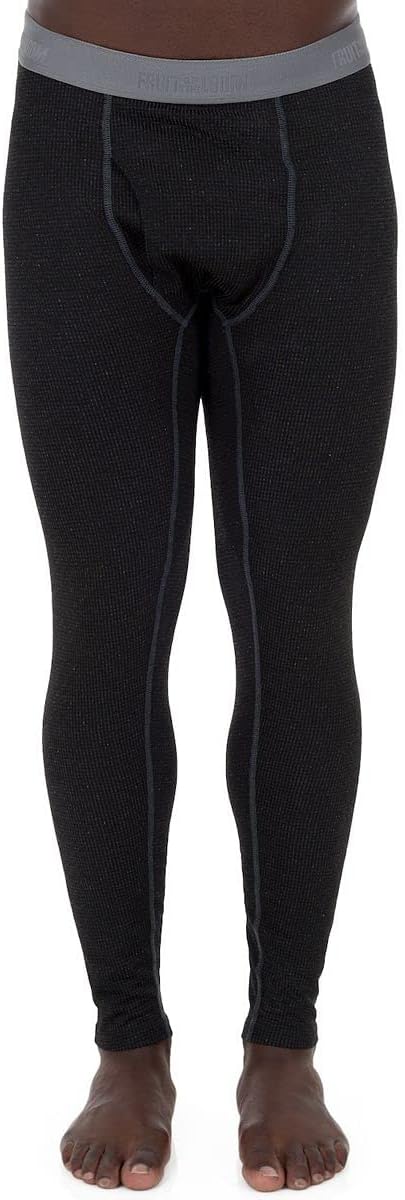Fruit of the Loom Mens Thermal Underwear Base Layer Bottoms - Grid Tech L3 Cold Weather Pants