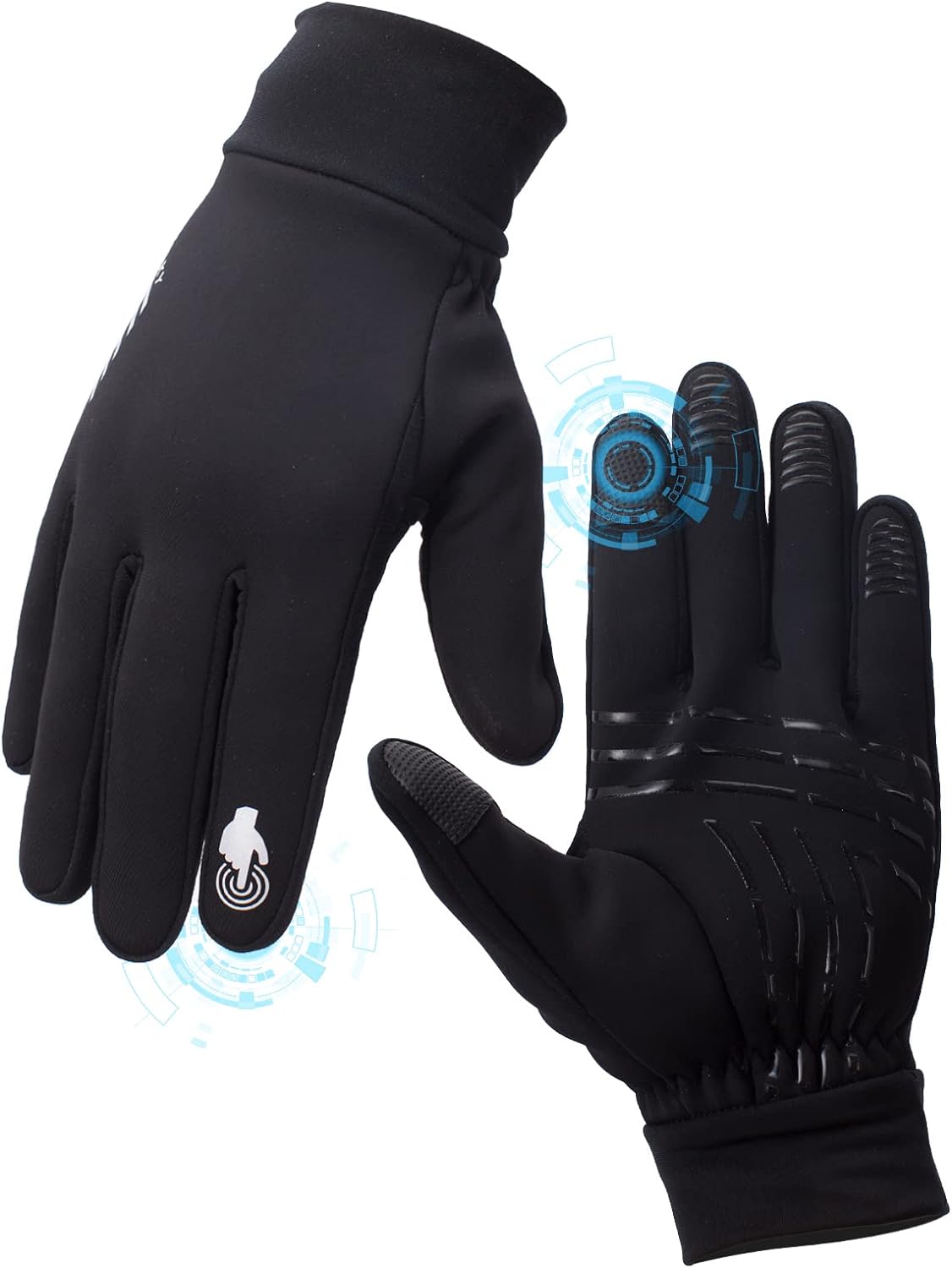 Graloky Winter Gloves for Men Women Touch Screen Waterproof Windproof Anti-Slip Warm Gloves for Running Riding Cycling Driving Hiking Working in Cold Weather