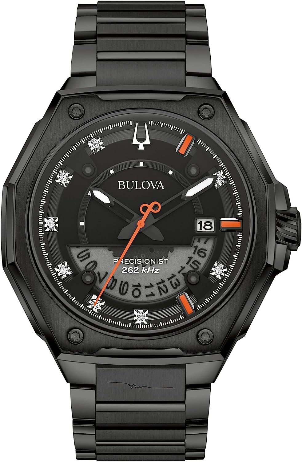 Bulova Marc Anthony Mens Series X Diamond Dial Black Ion-Plated Watch, Style: 98D183