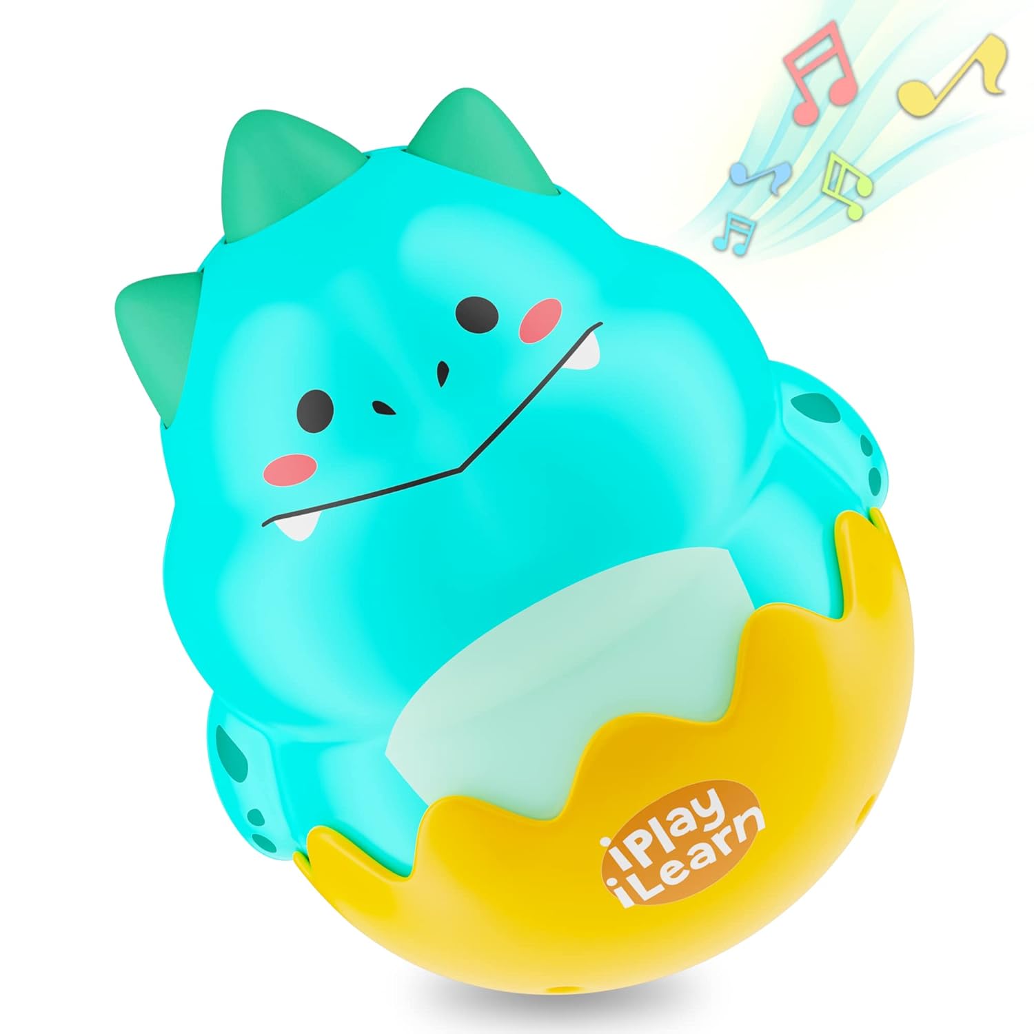 iPlay, iLearn Baby Dinosaur Wobble Toys, Infant Dino Roly-Poly 3-6-12 Months, Babies Tummy Fun Time Sensory Development, Newborn Christmas Stocking Stuffer Gift 4 5 7 9 10 Month 1 Yr Toddler Boy Girl