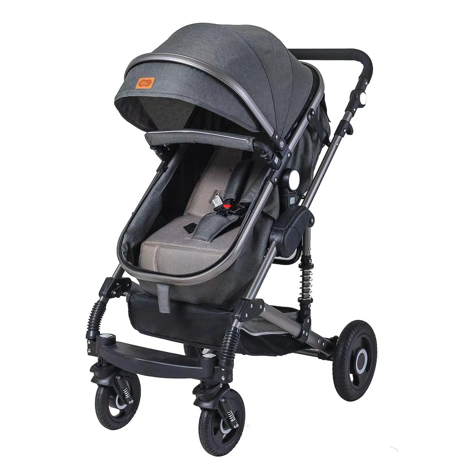 CoolShare Baby Stroller for Toddler, Foldable Aluminum Alloy Pushchair with Adjustable Backrest, 2 in 1 High Landscape Convertible Reversible Bassinet Pram for Infant & Toddler,3D Suspension
