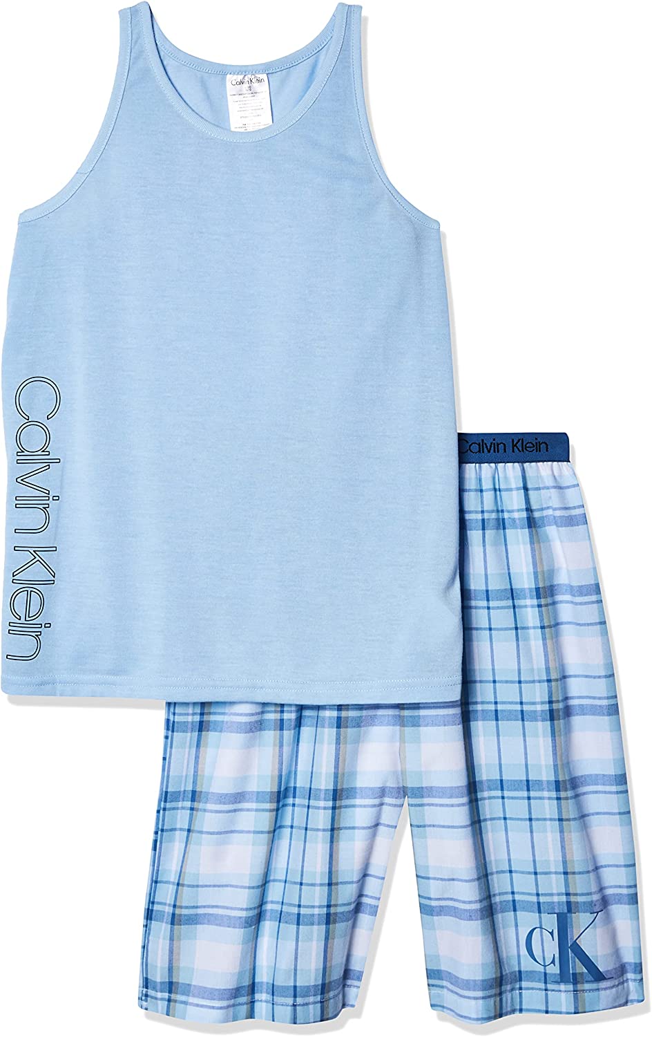 Calvin Klein boys Calvin Klein Boys' 2 Piece Sleepwear Top and Bottom Pajama Set Pj