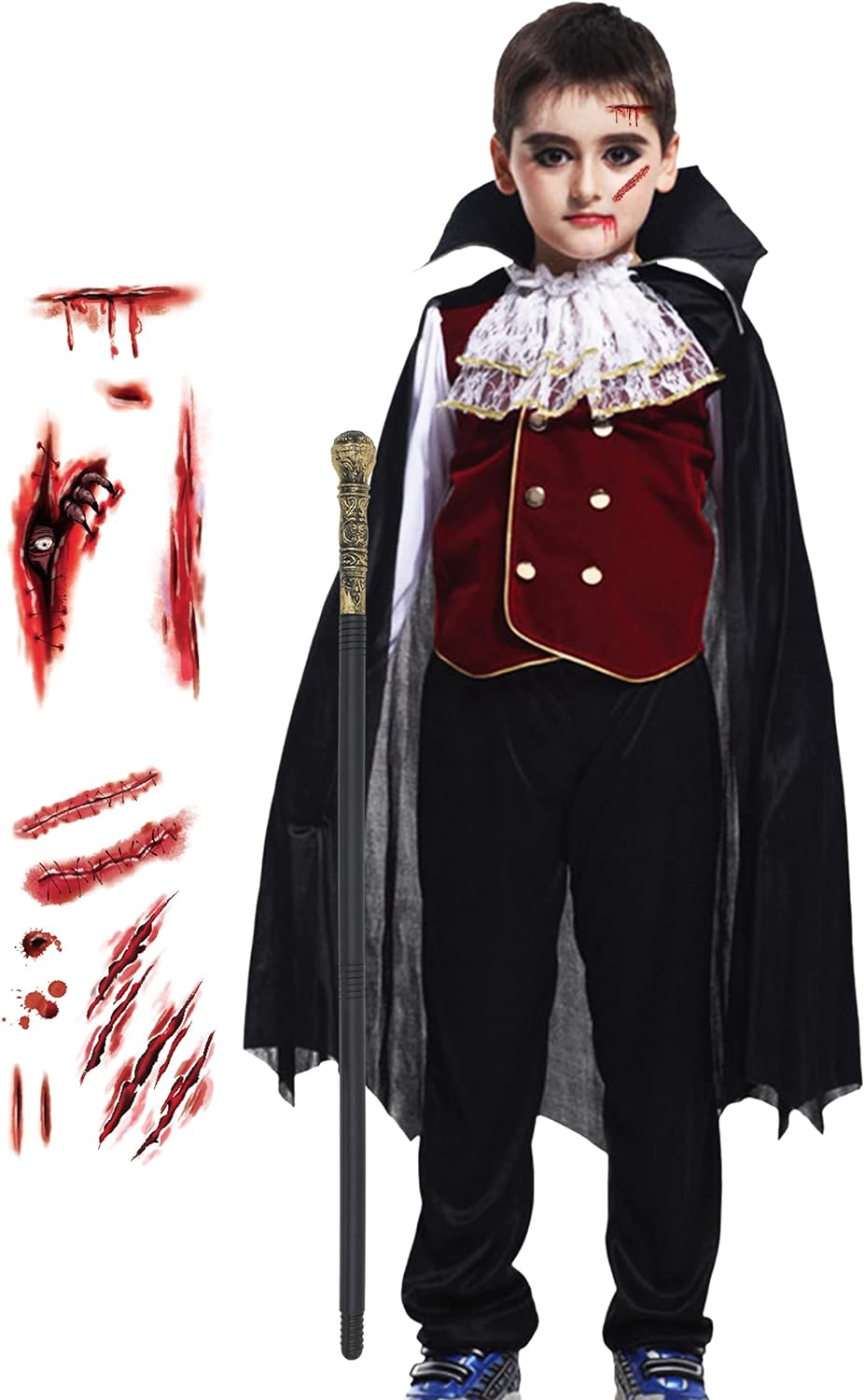 EOZY Kids Boys Halloween Vampire Costume Child Vampire Noble Dracula Role Play Dress Up Cosplay Party Clothes…