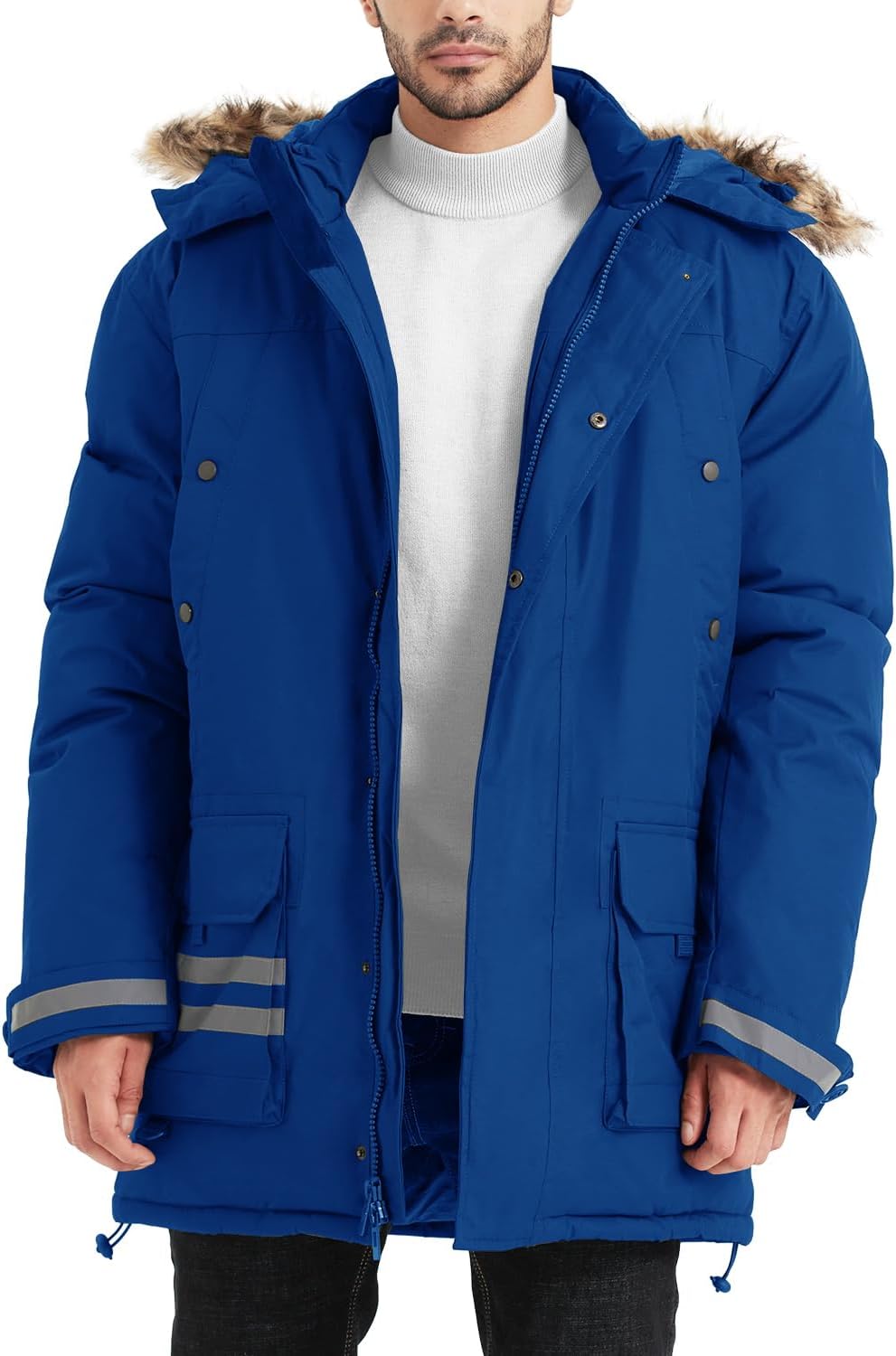 YGREYG Men's Long Winter Coat Hooded Water-resistant Insulated Warm?Puffer?Jacket Heavy Thicken Parka