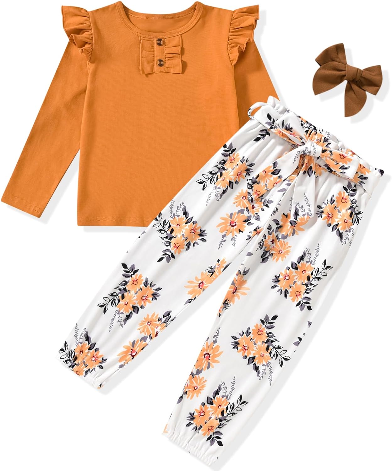 Aalizzwell Toddler Girls Fall Outfit with Hairpin