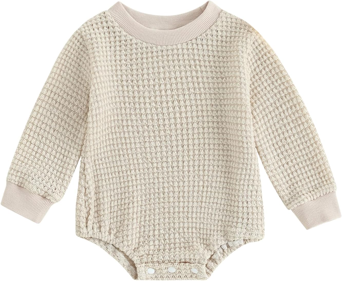 BOIBOKOKO Fall Newborn Baby Girl Boy Clothes Solid Color Sweatshirt Romper Crewneck Sweater Onesie Cute Winter Outfits