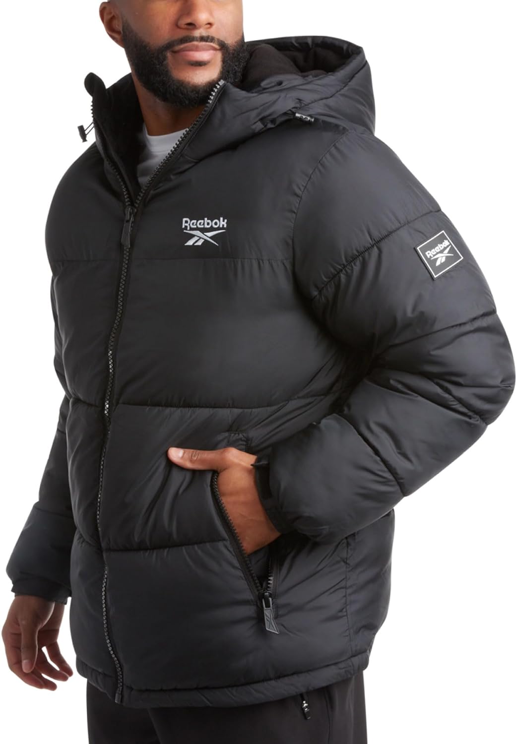 Reebok Men's Winter Jacket - Heavyweight Quilted Puffer Parka Coat - Weather Resistant Ski Jacket for Men (8-20)