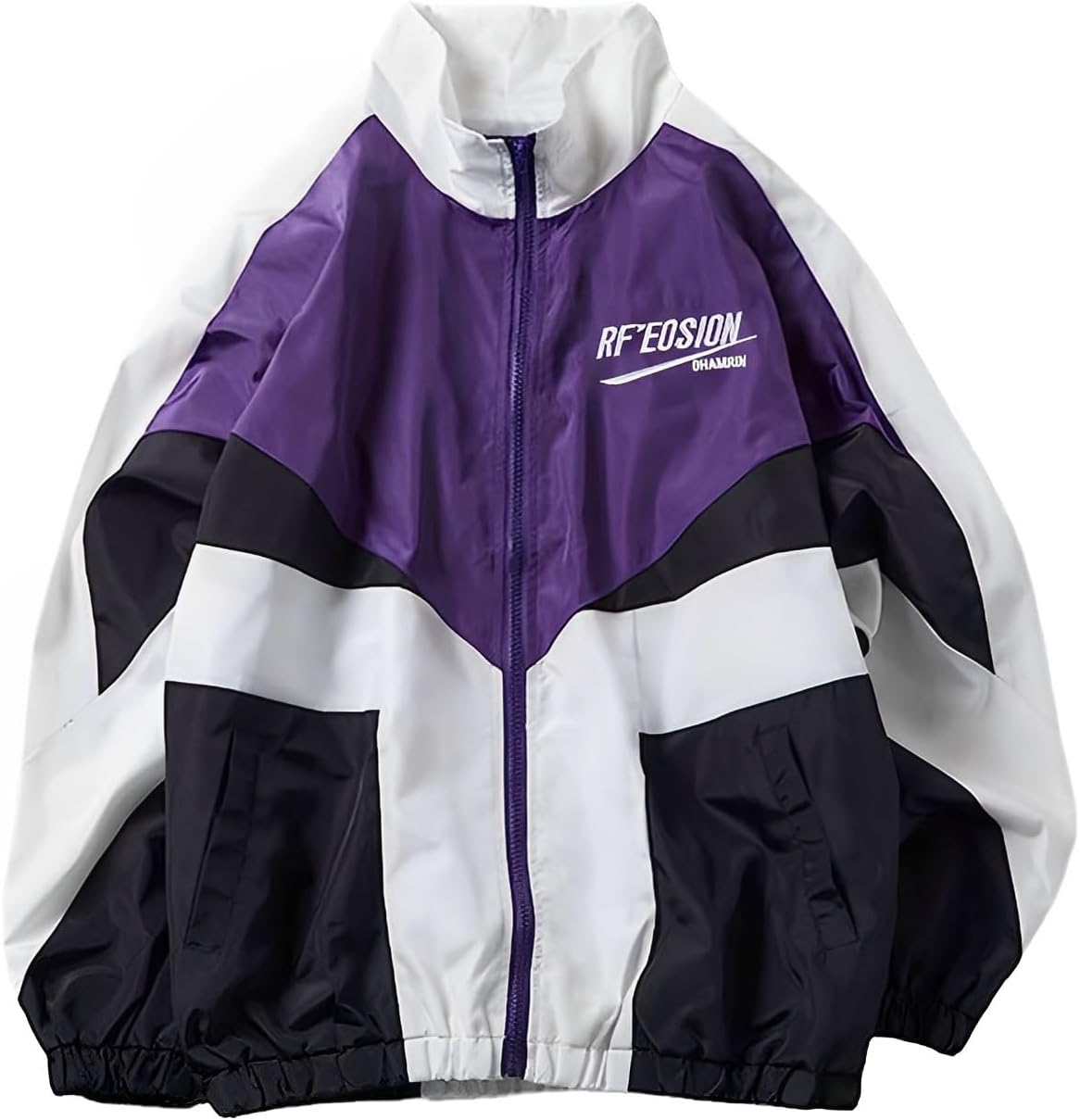 Wyeysyt Women's Y2k Jacket Zip Up Lightweight Windbreaker Jacket Varsity Oversized Sport Jacket Y2k Clothing Outerwear