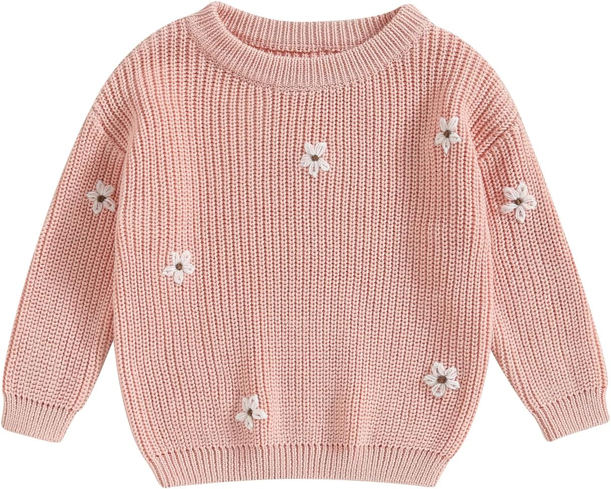 Newborn Baby Girl Boy Knit Sweater My First Christmas Embroidery Winter Warm Sweatshirt Outfit Infant Fall Clothes