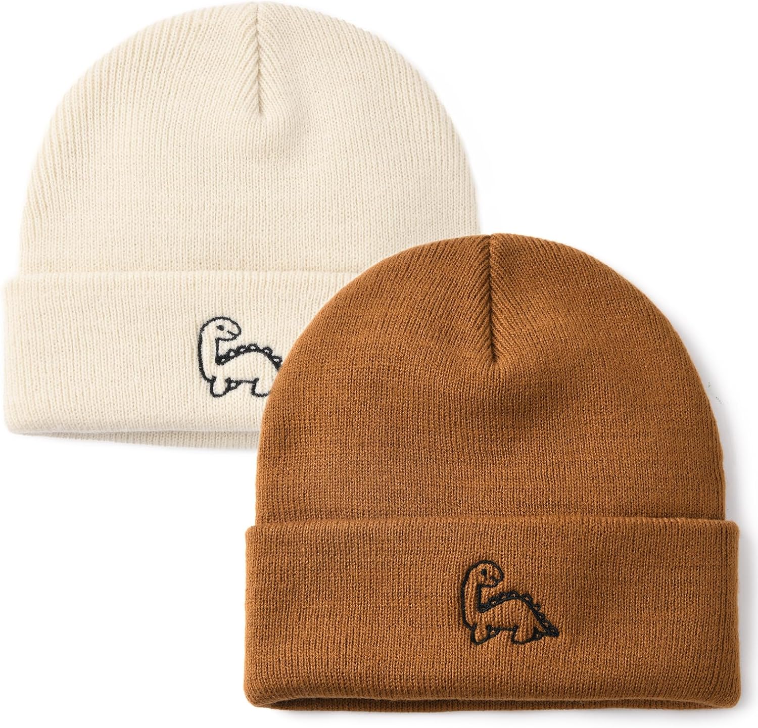 FURTALK Baby Beanie Cute Toddler Winter Hat Knit Boys Girls Warm 3 Pack Kids Embroidered Beanies Cap for 0-3 Years