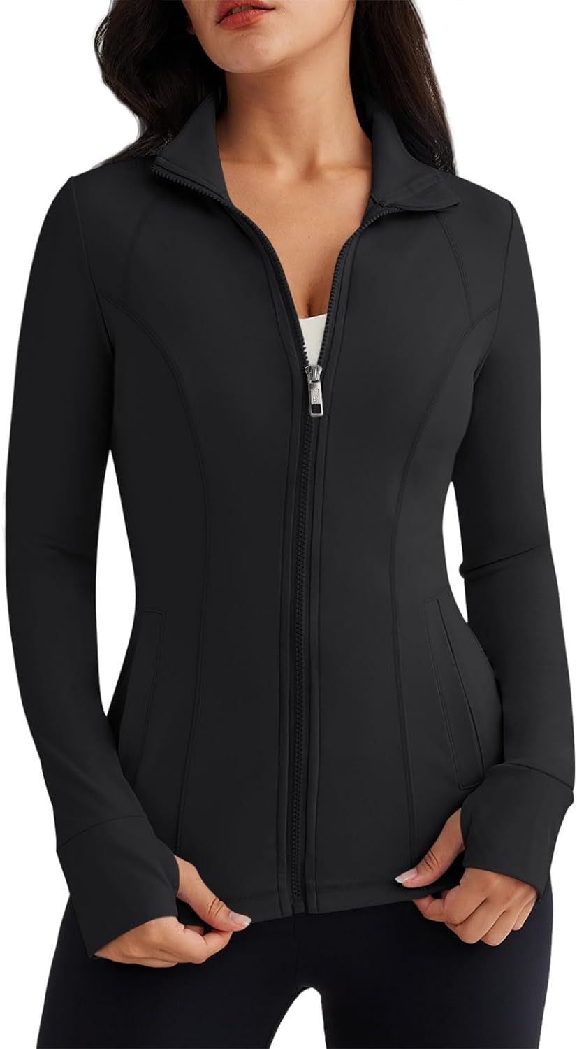 Trendy Queen Womens Zip Up Jackets Long Sleeve Hoodies Gym Sweaters Workout Clothes