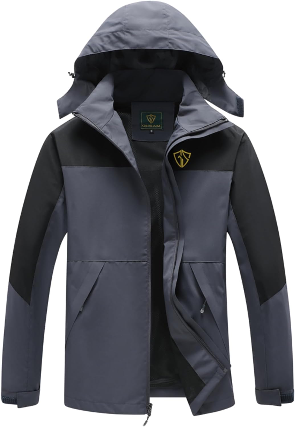 GIISAM Rain Jacket for Men, Mens Waterproof Raincoat Lightweight Rain Jackets Outdoor Rain Coat Windbreaker with Hood