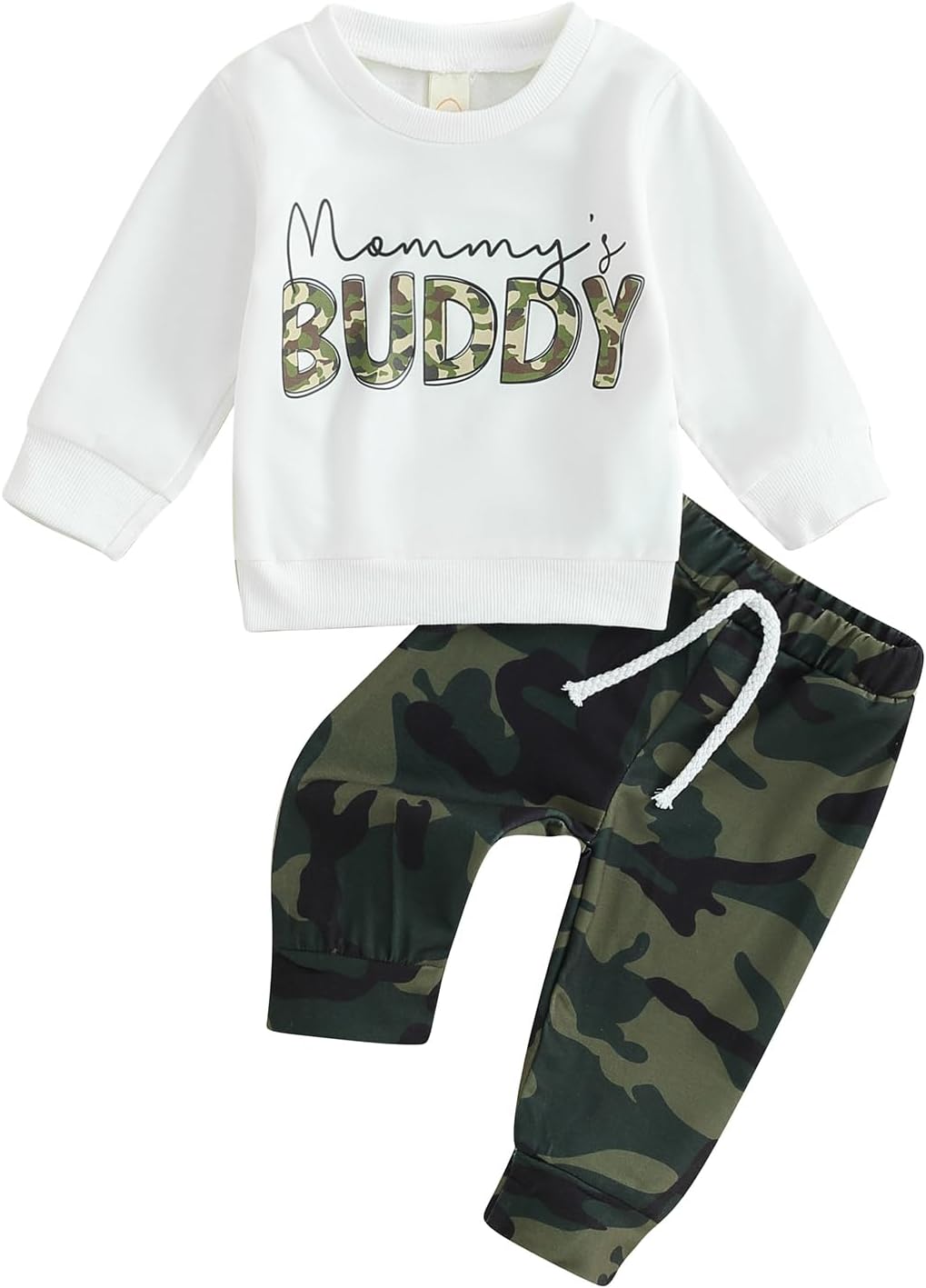 Toddler Baby Boy Clothes Camo Pant Set Long Sleeve Letter Sweatshirt and Camouflage Jogger Pants Infant Boy Outfits