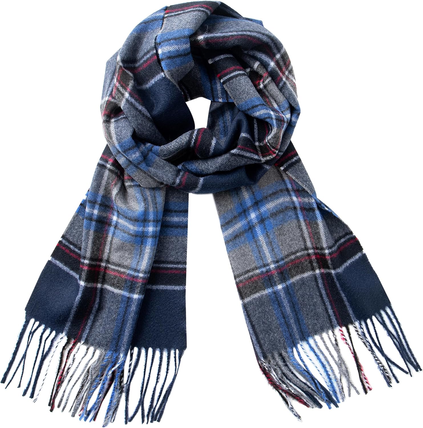 CALVIN & OLIVIA Cashmere Feel Scarf Soft Winter Ombre Nova Buffalo Tartan Tweed Houndstooth Plaid Chic Gift for Men Women