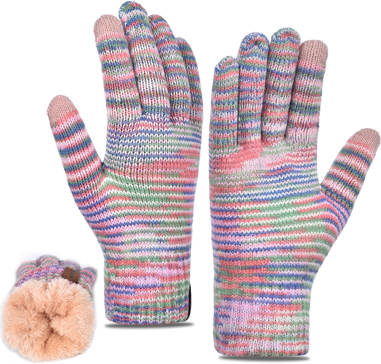 UOUDIO Women's winter non-slip touch screen with fleece gloves