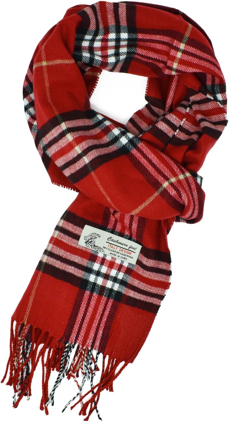 Glory Max Unisex Classic Tartan Plaid Winter Scarf Soft Cashmere Feel 72"x12"