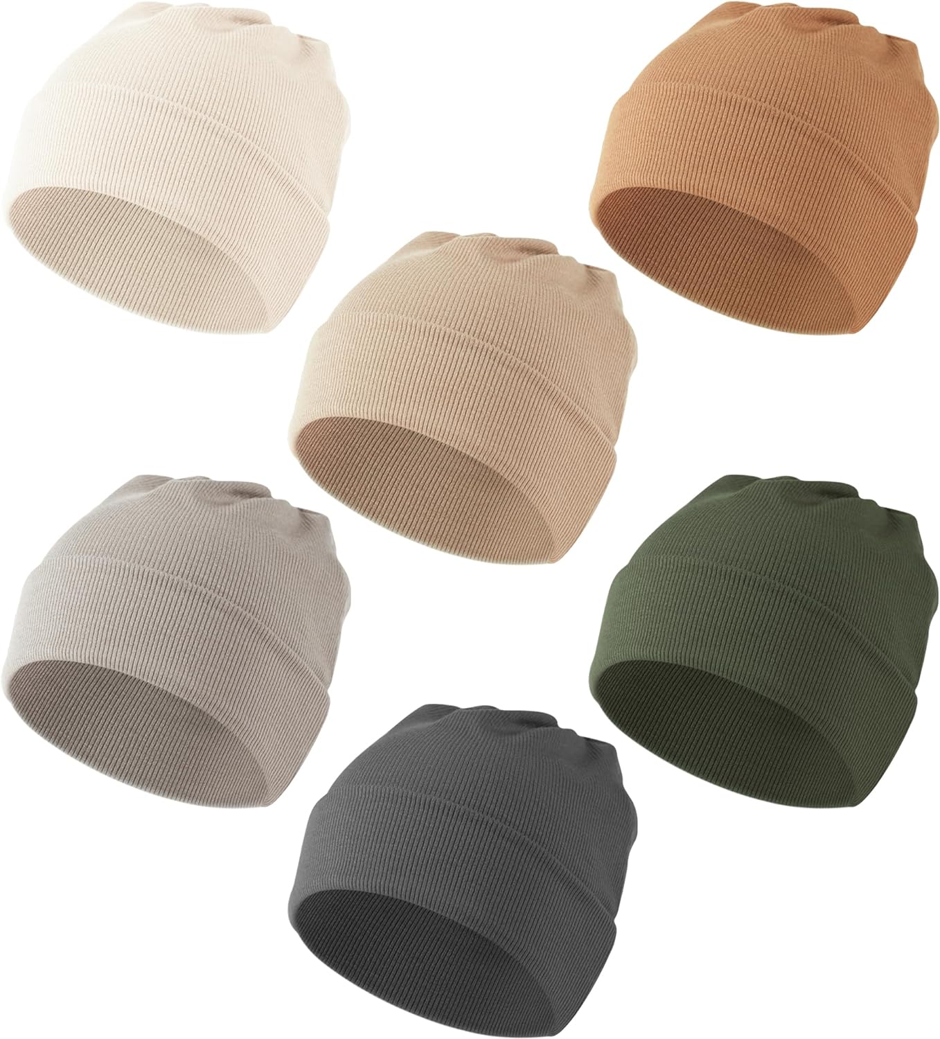 Konssy 6 Pack Baby Beanie Hats for Unisex, Toddler Beanies Baby Girl Boy Winter Hat Warm Cap for Baby, Infant, Toddler 6-36 Months