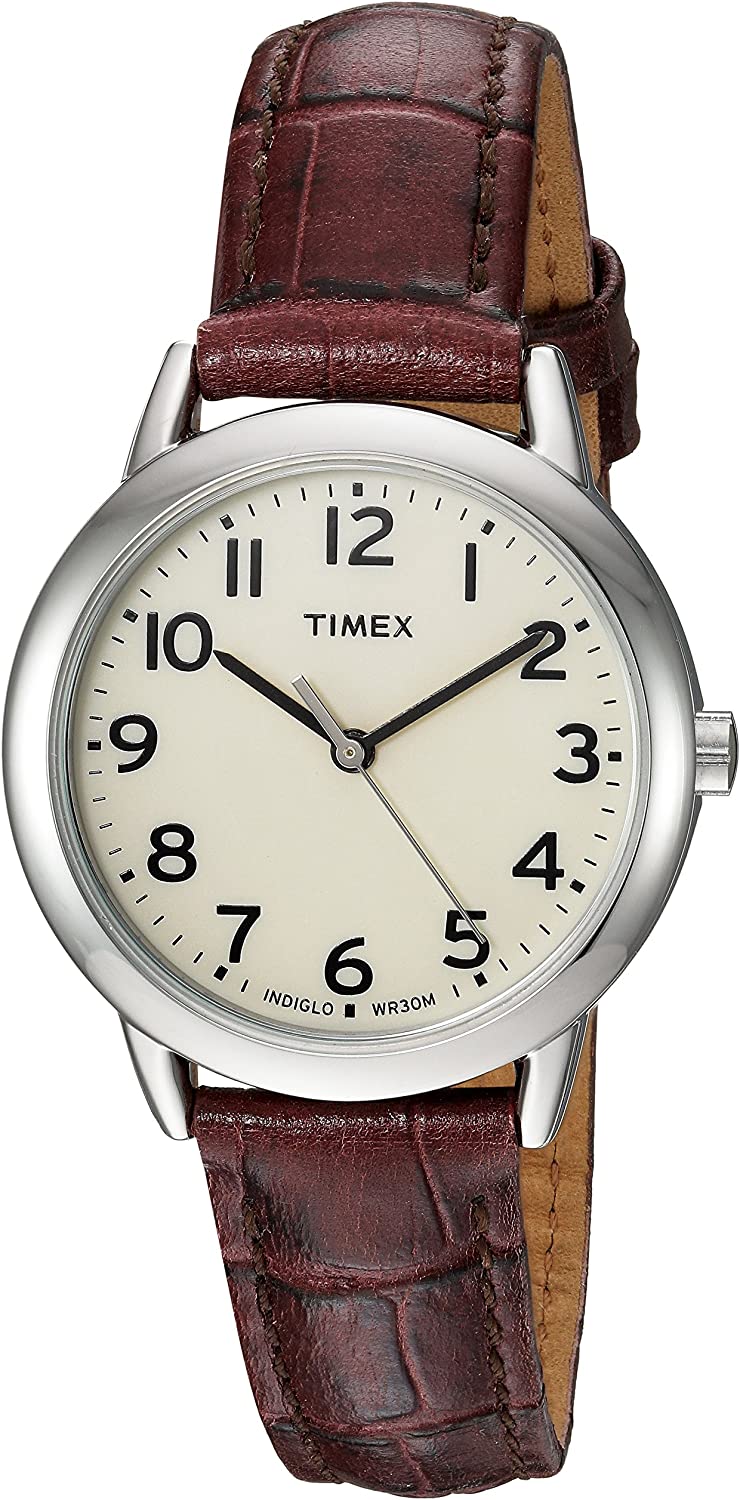 Timex Women's Easy Reader Leather Strap 30mm Watch