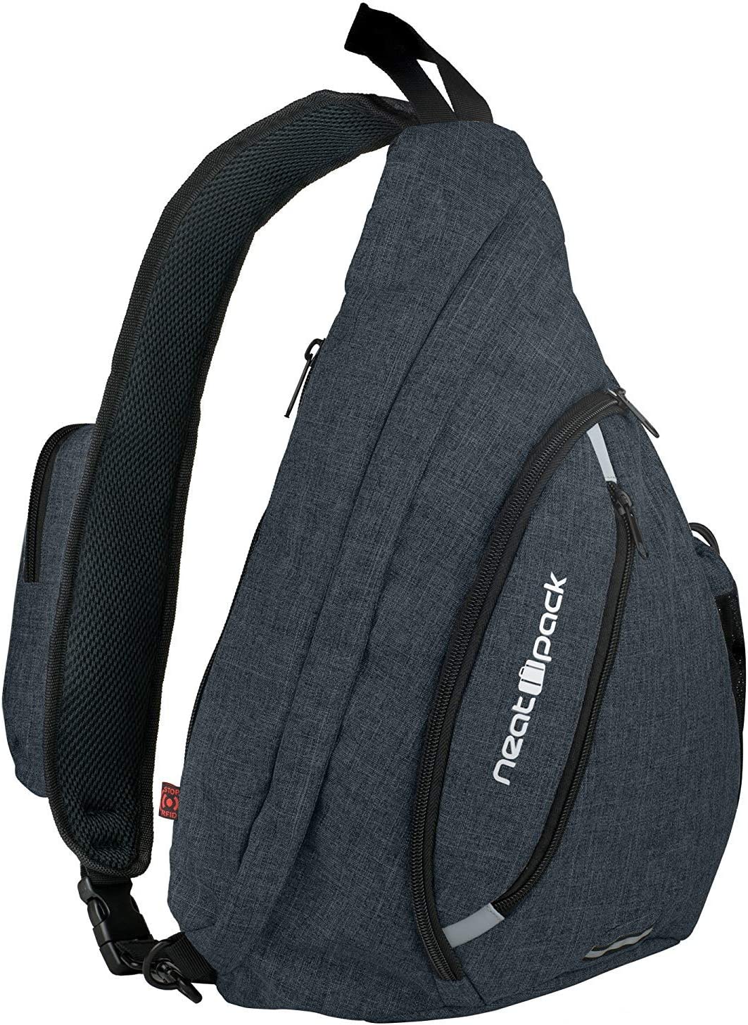 NeatPack Versatile Canvas Sling Bags, Travel Backpack, Wear Over Shoulder or Crossbody Bags - Black