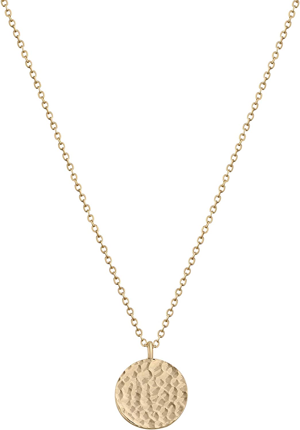 Fettero Pendant Necklace Gold Choker Layered Coin Open Karma Circle Full New Crescent Moon 14K Gold Plated Dainty Simple Moon Phase Jewelry for Women Gift