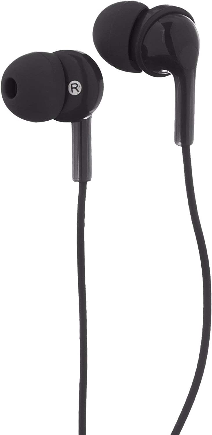  Basics In-Ear Wired Headphones, Earbuds with Microphone, Black