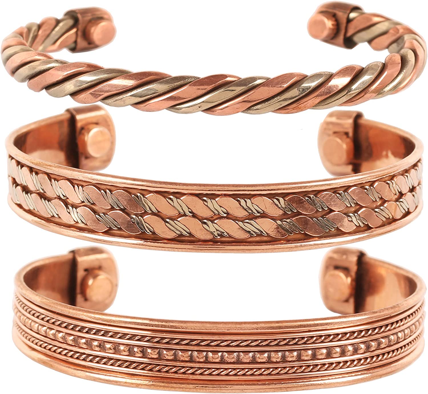 Touchstone Indian Hand Crafted Healing Copper Bracelet Chakra Jewelry Cuff Gift Women Men.