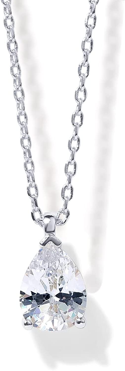 PAVOI 14K Gold Plated Cubic Zirconia Diamond Pendant Necklace for Women | Adjustable Slider