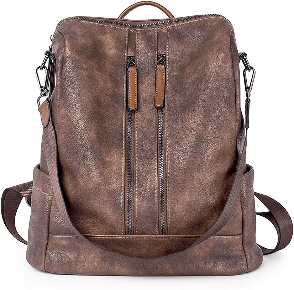 CLUCI Leather Backpack Purse for Women Convertible Large Travel Ladies Designer Fashion Casual College Shoulder Bag