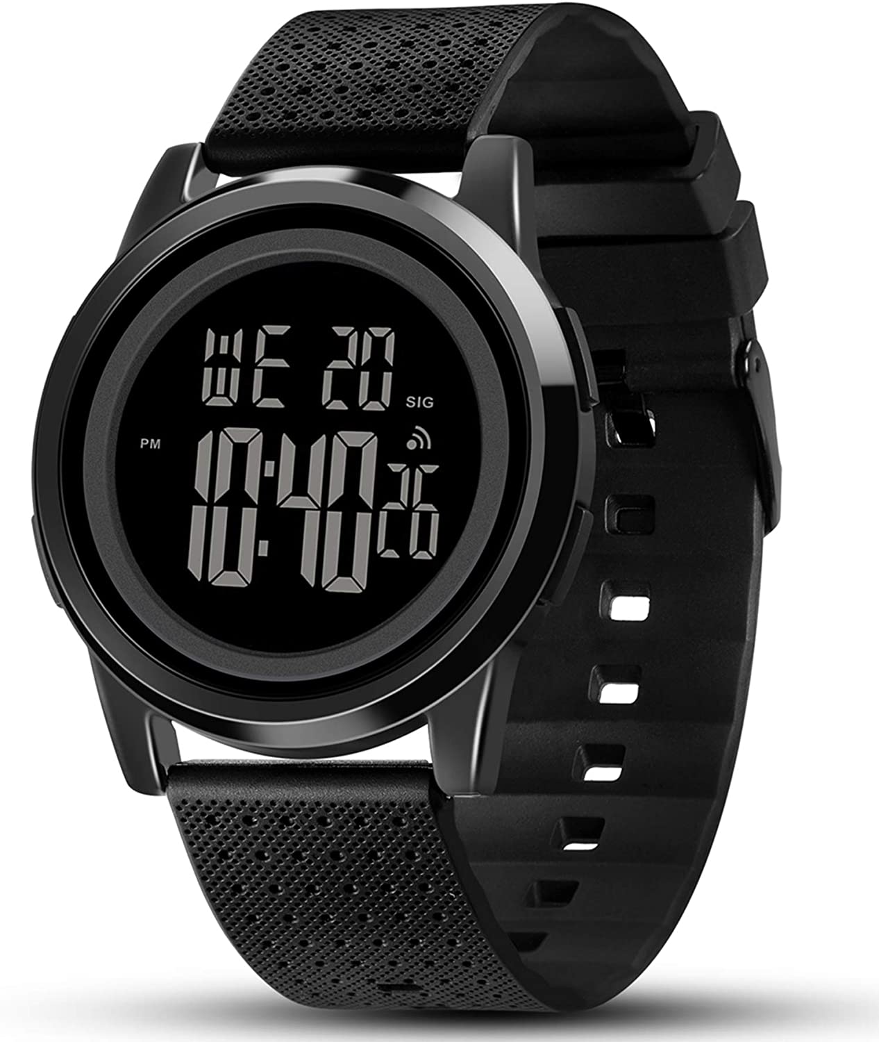 YUINK Mens Watch Ultra-Thin Digital Sports Watch Waterproof Stainless Steel Fashion Wrist Watch for Men Women