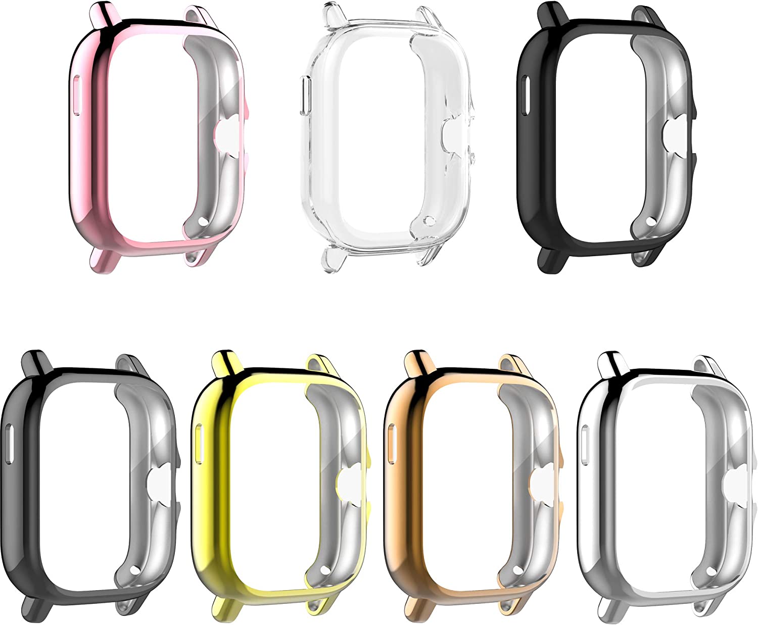 Chofit 7 Pack Case Compatible with Amazfit GTS 3/GTS 2/GTS 2e Protective Case All-Around TPU Anti-Scratch Case Bumper Cover for Amazfit GTS 3/GTS 2/GTS 2e Smartwatch Accessories