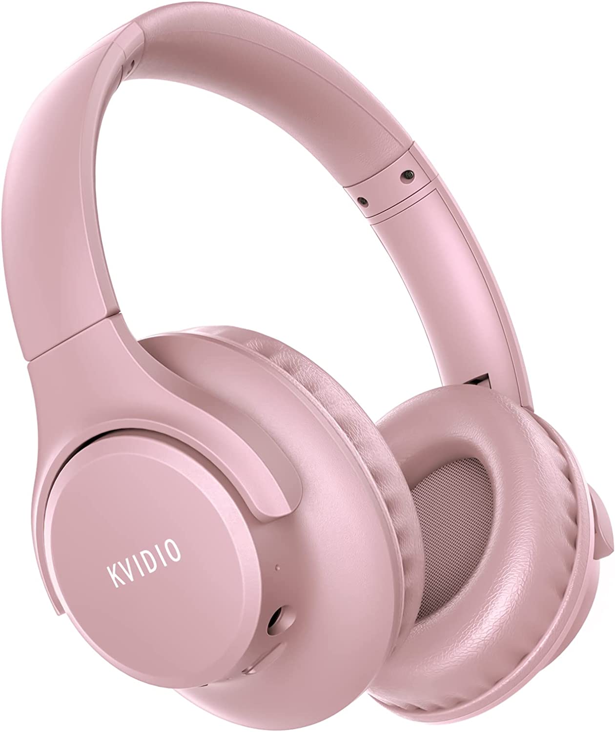KVIDIO [Updated Bluetooth Headphones Over Ear, 65 Hours Playtime Wireless Headphones with Microphone,Foldable Lightweight Headset with Deep Bass,HiFi Stereo Sound for Travel Work Laptop PC Cellphone