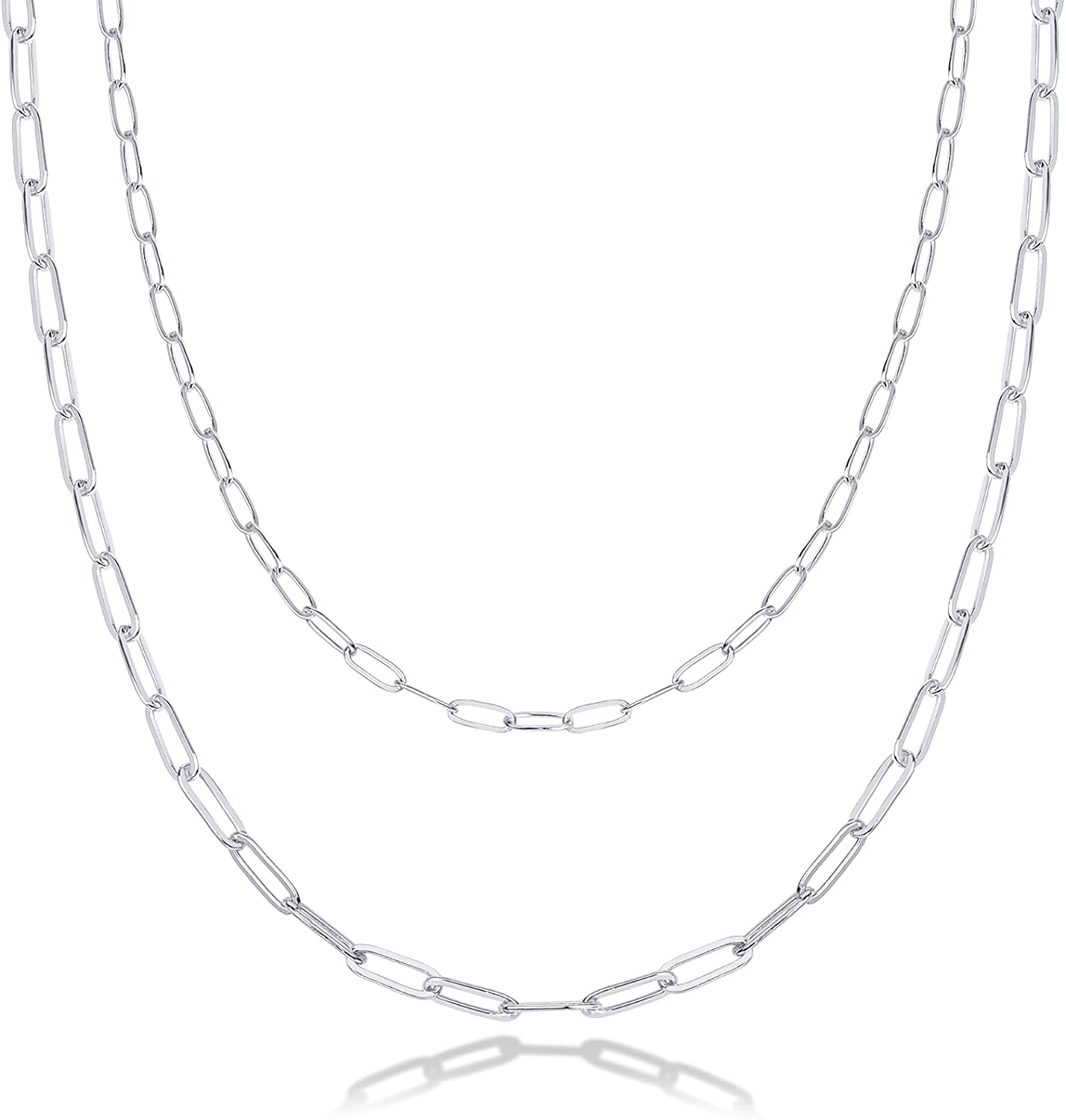 PAVOI 14K Gold Plated Dainty Layering Necklaces for Women | Snake Chain, Curb Link, Paperclip Layered Chains