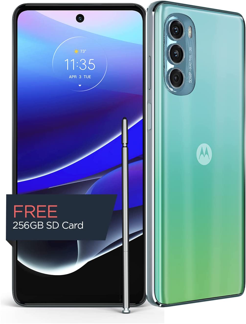 Motorola Moto G Stylus 5G  Made for US 8/256GB | 50MP Camera | Seafoam Green