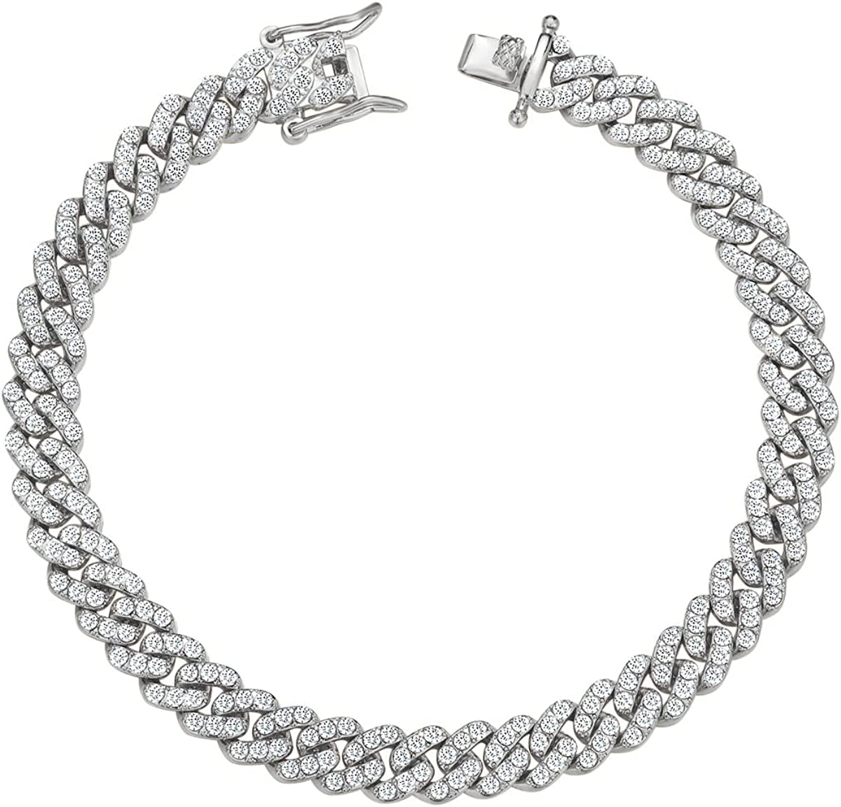 Cuban Link Anklets for Women Plus Size Large Ankle Bracelets Gold Silver Rhinestone Diamond Bling Anklets Women 9 10 inch