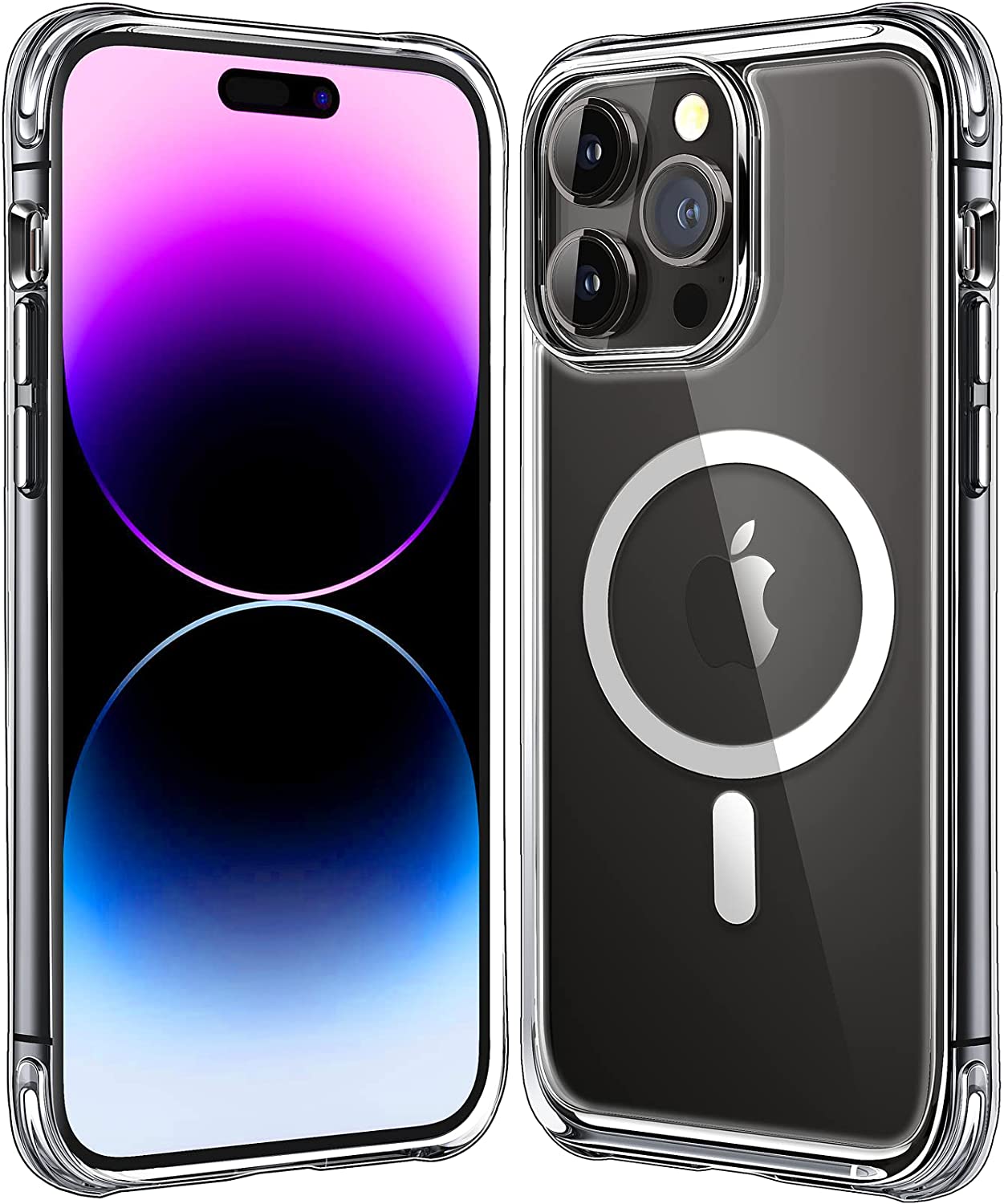 Mkeke Magnetic Designed for iPhone 14 Pro Case Clear with Magsafe [Military Grade Drop Protection] [Not Yellowing] Shockproof Phone Case for Apple iPhone 14 Pro