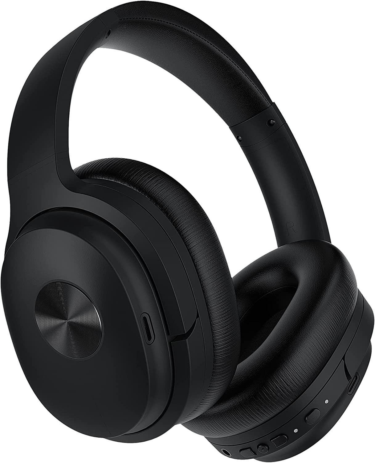 phonicgrid SE7 Hybrid Active Noise Cancelling Headphones, Bluetooth Wireless Headphones, Over Ear Bluetooth Headphones with ENC Clear Calls, Bluetooth 5.2, Deep Bass, 30Hrs for Talk/Music/Work, Black