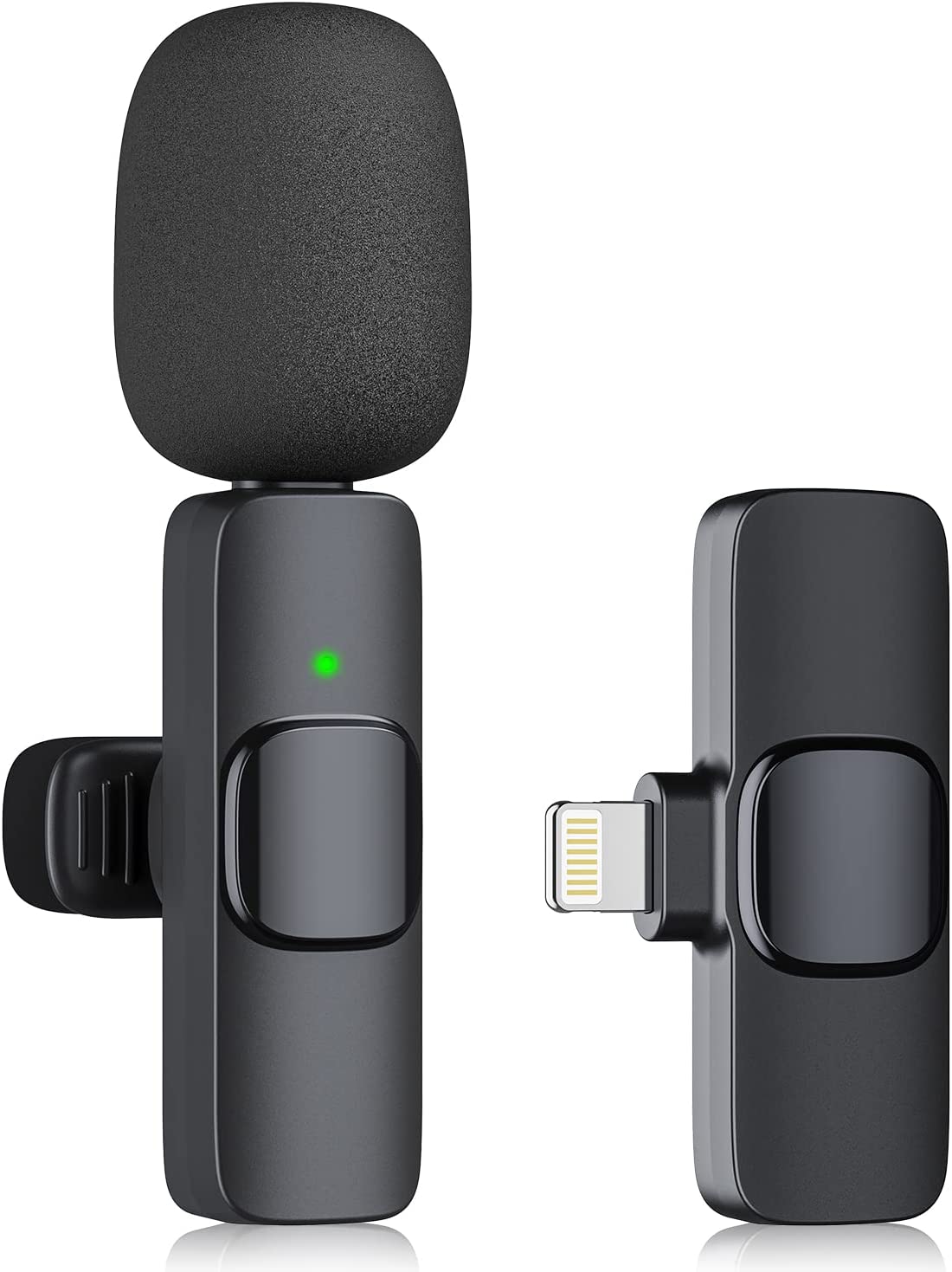 Kopdkes Professional Wireless Lavalier Microphone for iPhone iPad, Plug-Play 2.4G Ultra-Low Delay-Built-in Noise Reduction Chip-Lapel Microphone for Video Recording, Interview, Podcast, Vlog, YouTube