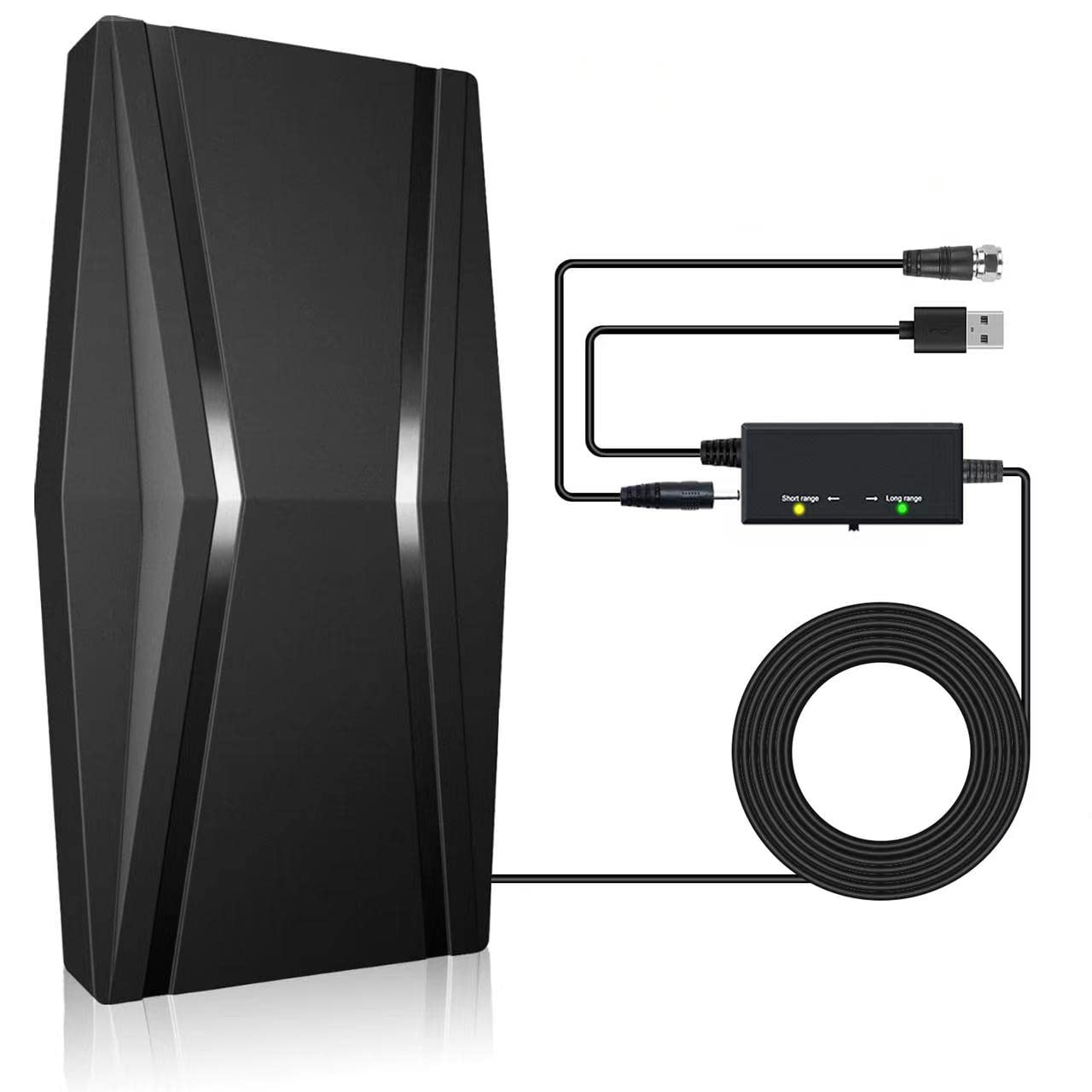 2026 Upgraded TV Antenna for Smart tv Up to 520+ Miles, Digital TV Antenna with Amplifier and Signal Booster-Amplified HD Antenna for TV Indoor/Outdoor-38ft Coax Cable - Support 4K 1080p