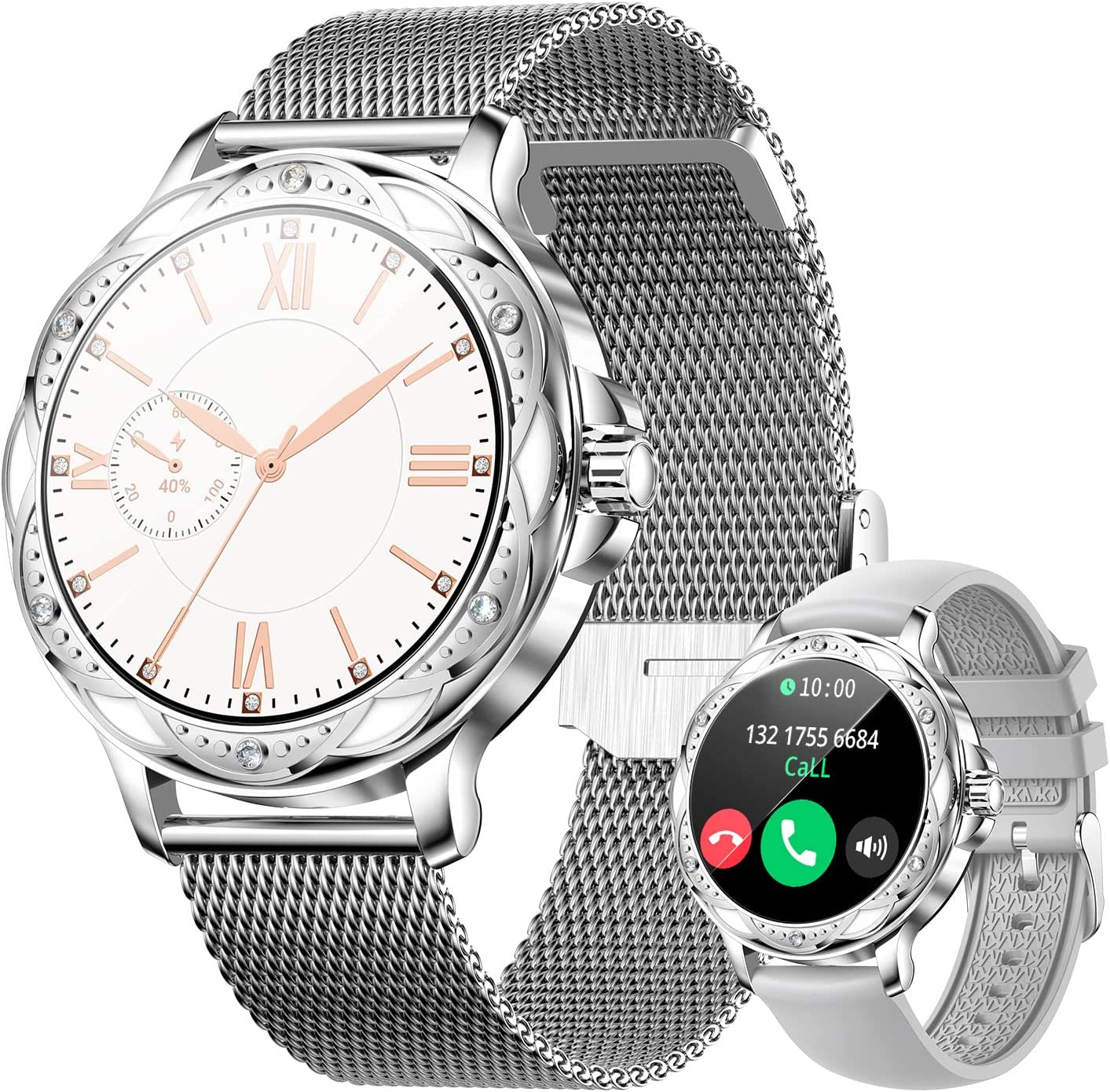 LogHog Smart Watches for Women Call and Text 2026 Newest Full Touch Screen Fitness Tracker with Heart Rate Blood Oxygen Monitor Android iPhone Compatible Gifts for Mom