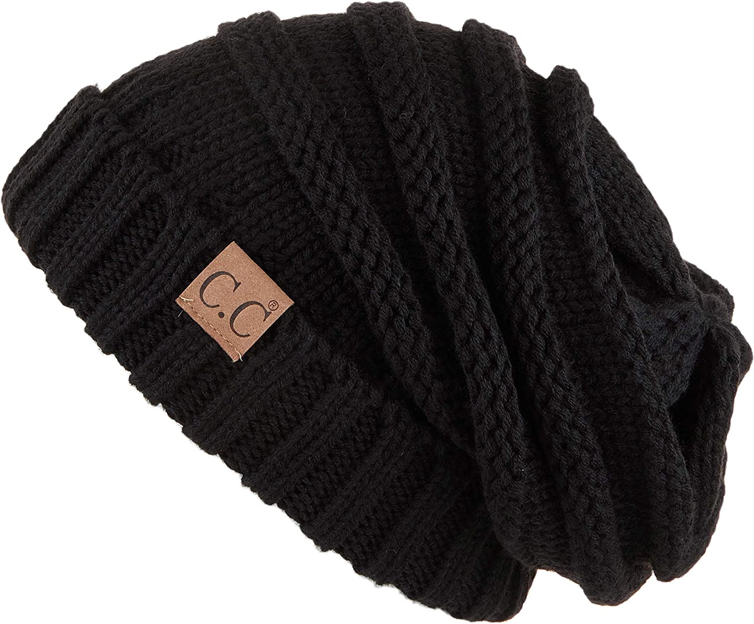 C.C Hatsandscarf Exclusives Unisex Beanie Oversized Slouchy Cable Knit Beanie (HAT-100)