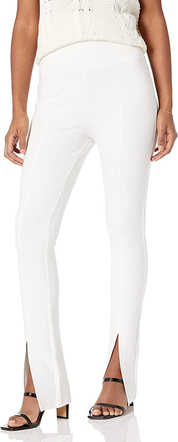 The Drop Women's Uma High Rise Fitted Slit Front Pull-On Pant