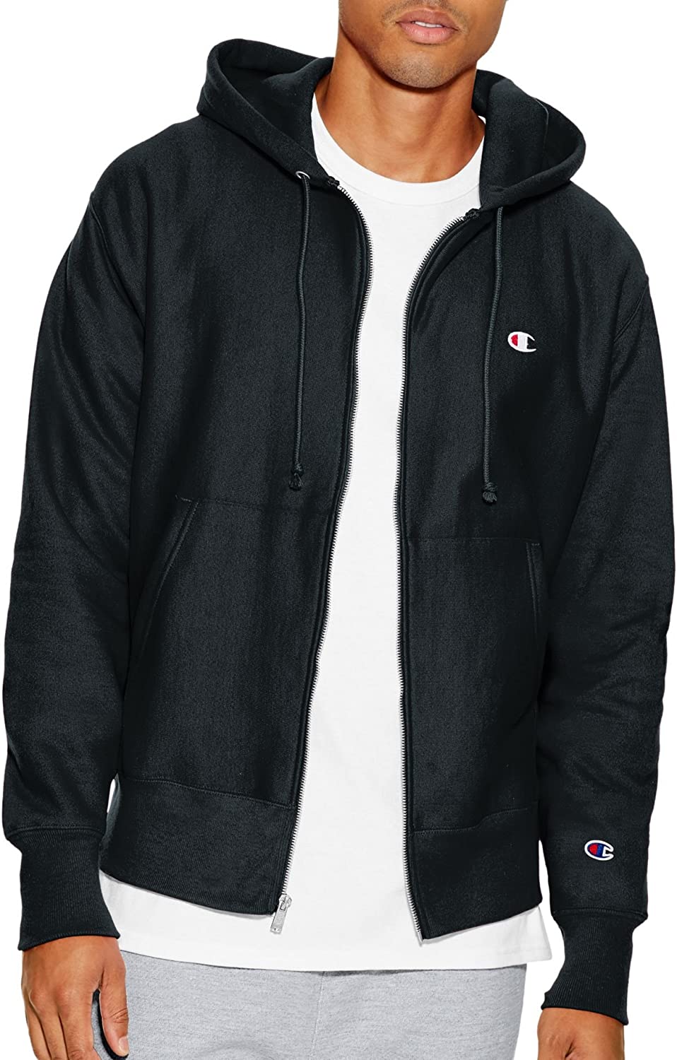 Champion Men's Reverse Weave Men’s Full-Zip Hoodie, Men’s hooded jacket, Men’s Zip Up Jacket, Men’s Drawstring Hoodie Jacket